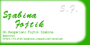 szabina fojtik business card